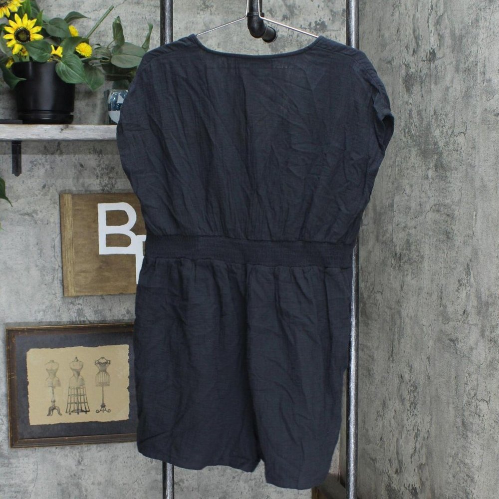 Universal Thread Women's Short Sleeve Kimono Button-Front Romper 565705 Gray L - Picture 2 of 4